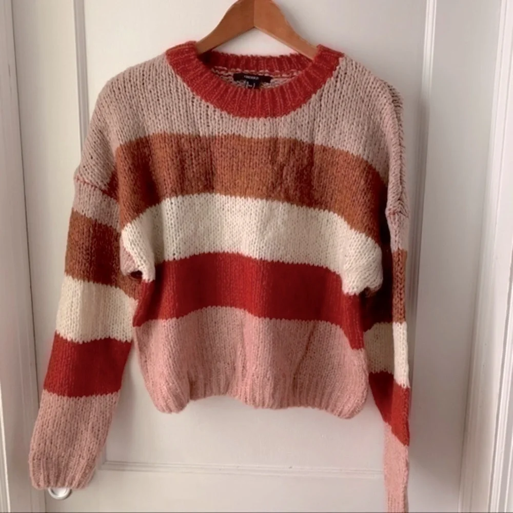 F21 striped dropped shoulder sweater NWT